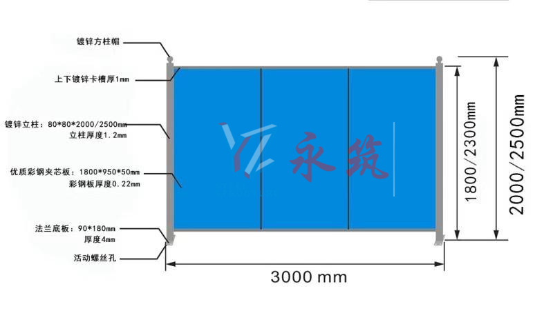 夹芯泡沫围挡规格参数