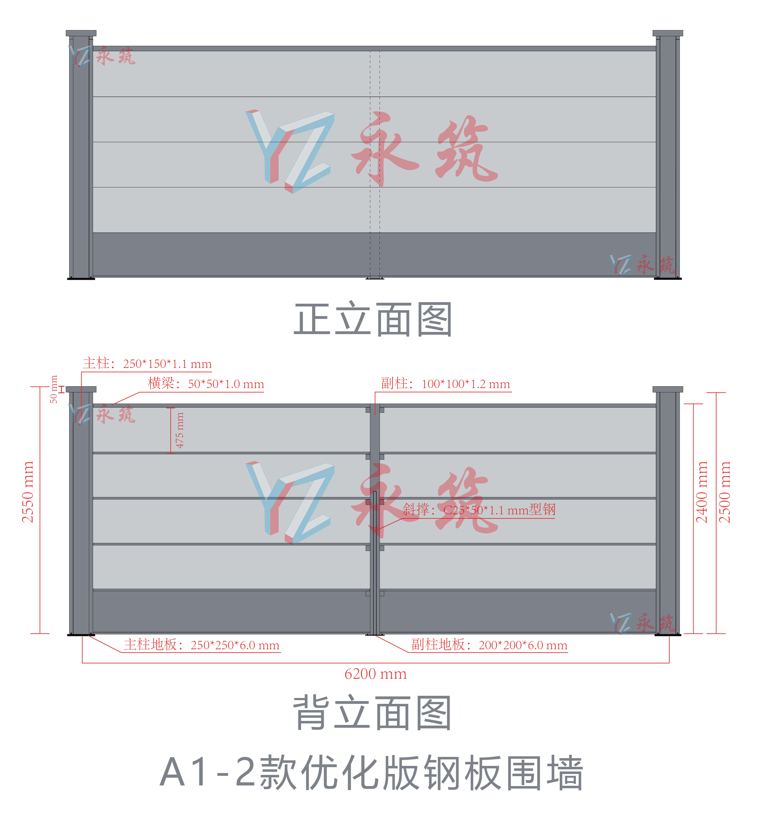 A1-2钢板围挡参数图