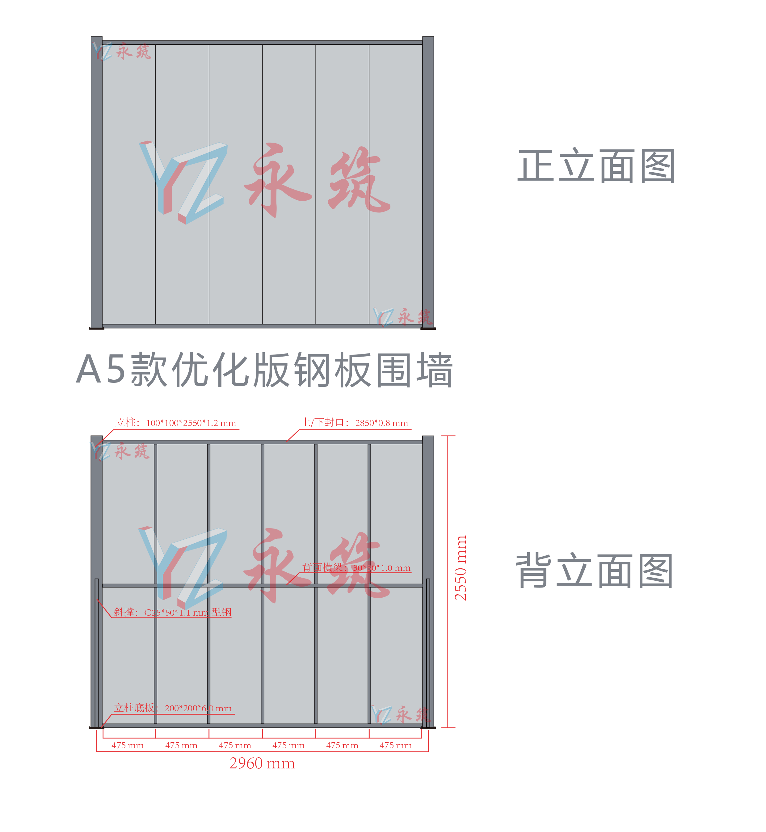 A5优化款围挡参数图