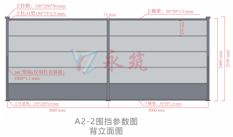 A2装配式H型钢结构围蔽优化款